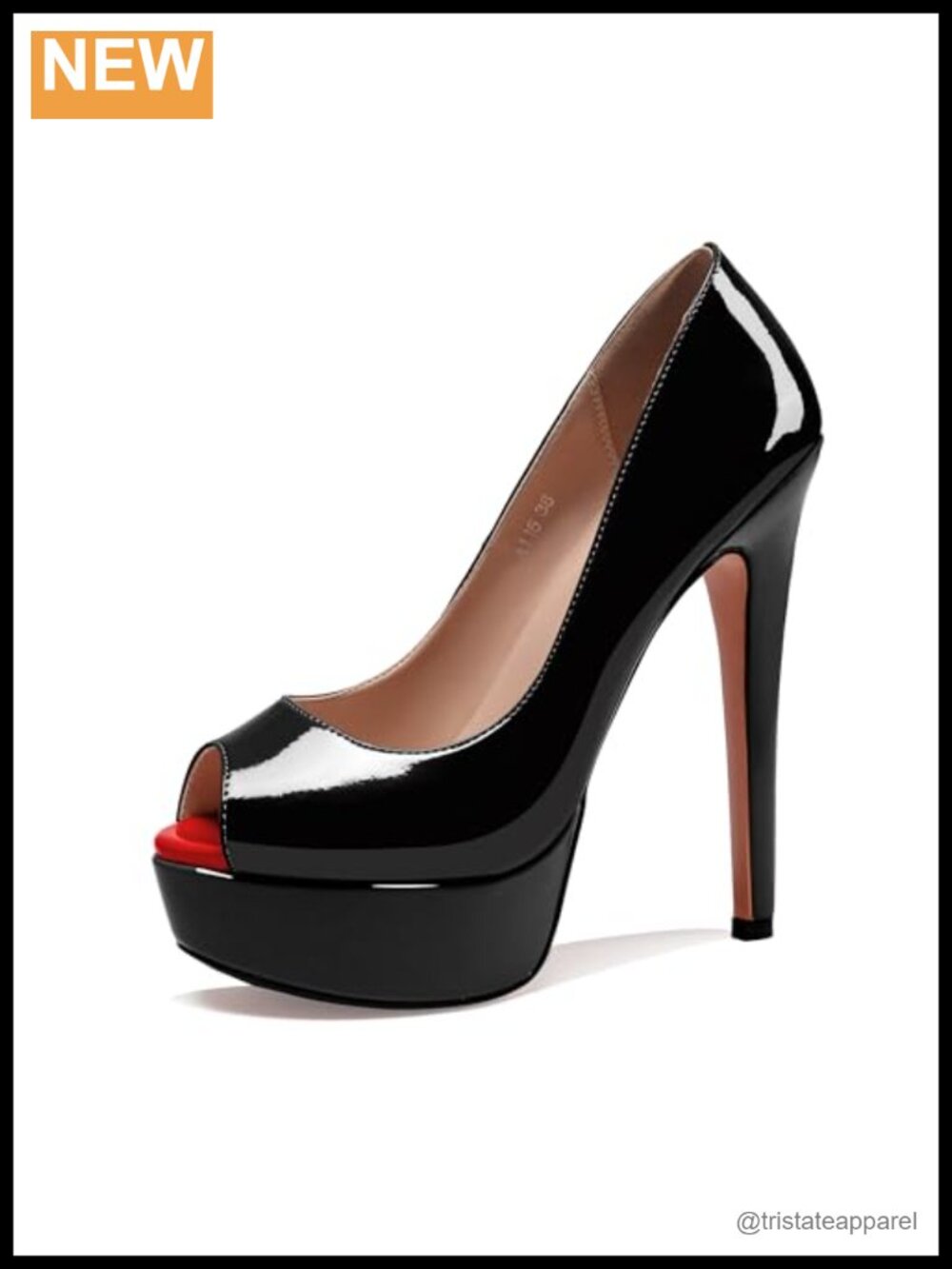 AUMOTED Women's Platform Pumps Peep Toe Stiletto Slip On High Heels
